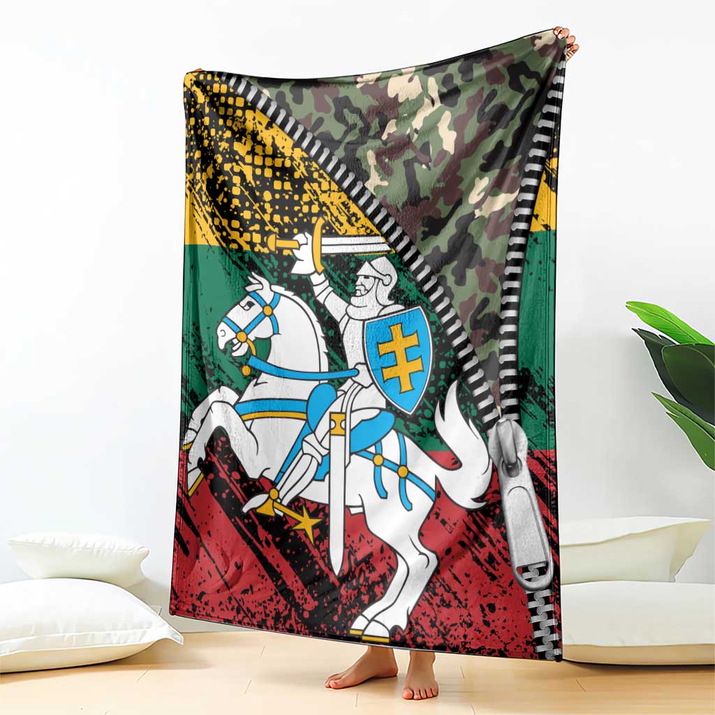 Lithuania's National Emblem Blanket with Military Motifs - Army-Inspired Design