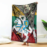 Lithuania's National Emblem Blanket with Military Motifs - Army-Inspired Design