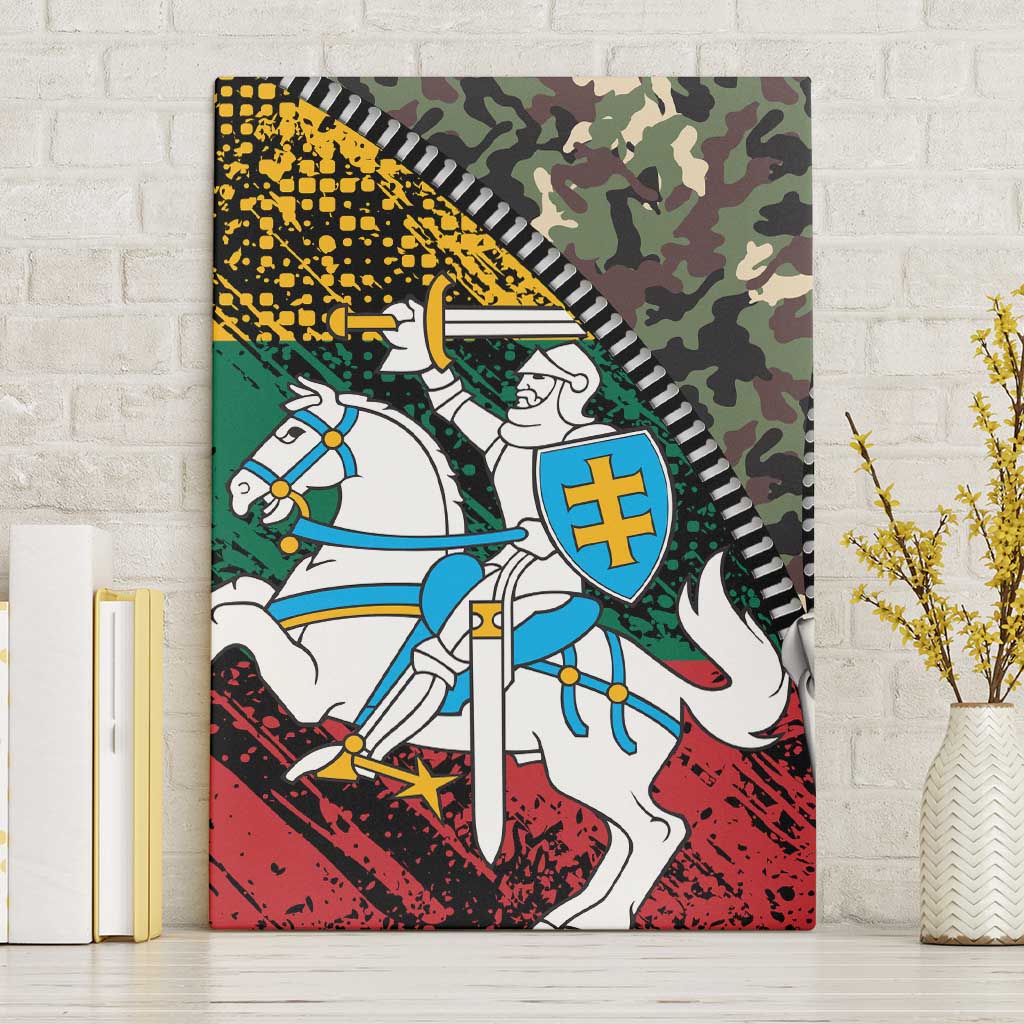 Lithuania's National Emblem Canvas Wall Art with Military Motifs - Army-Inspired Design