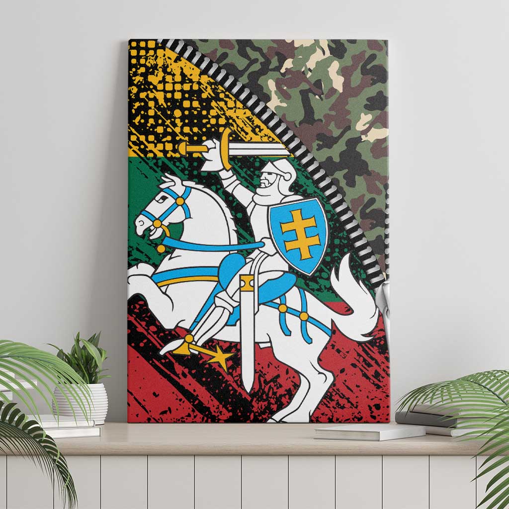 Lithuania's National Emblem Canvas Wall Art with Military Motifs - Army-Inspired Design