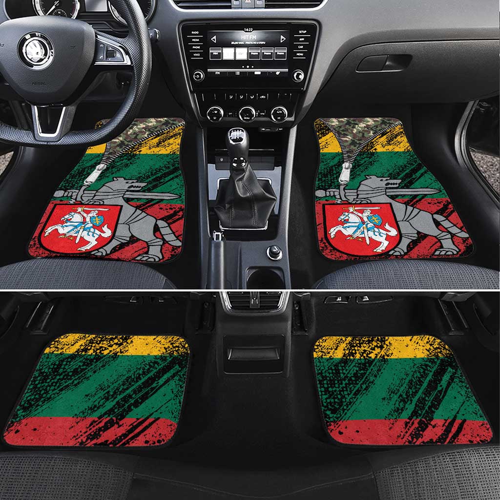 Lithuania's National Emblem Car Mats with Military Motifs - Army-Inspired Design