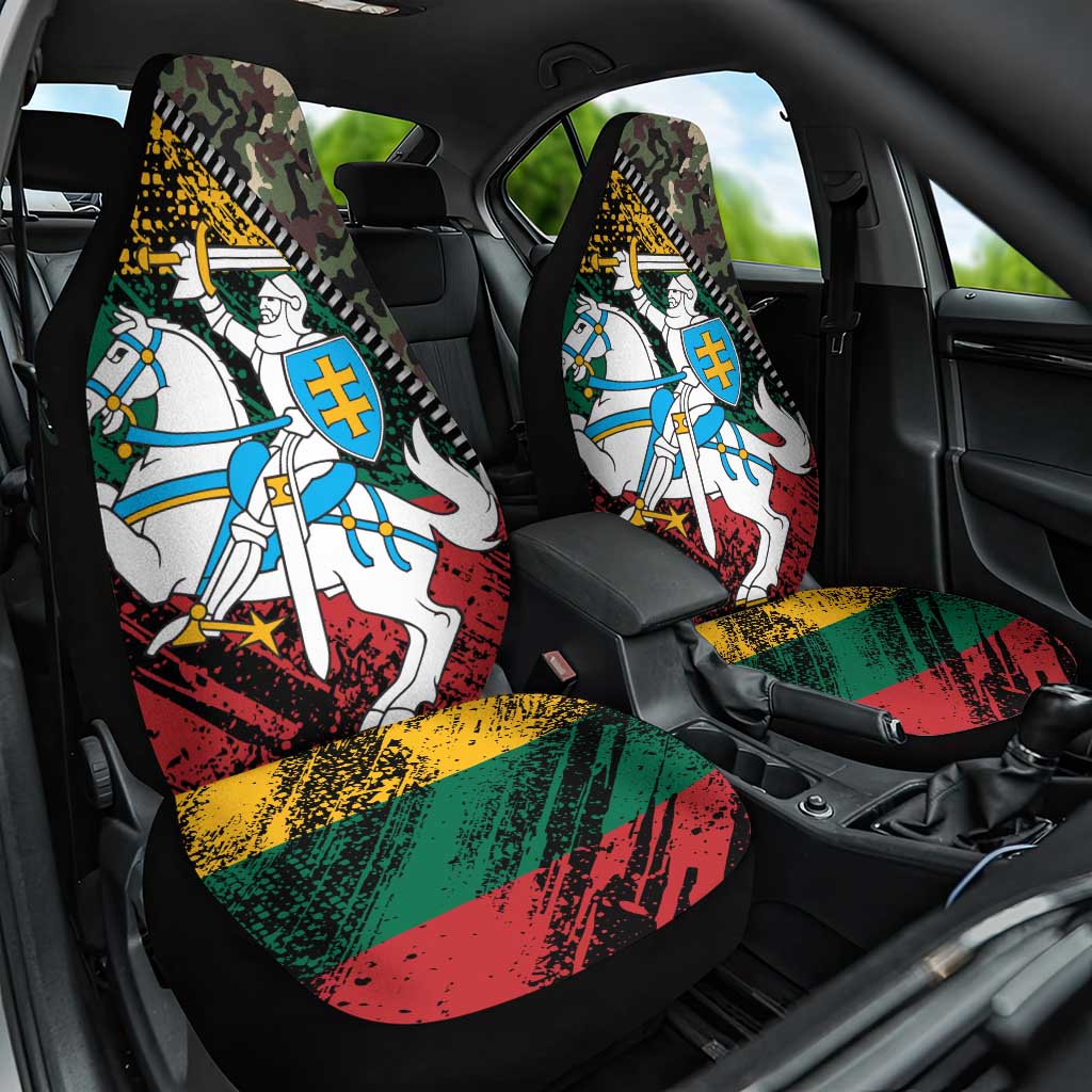 Lithuania's National Emblem Car Seat Cover with Military Motifs - Army-Inspired Design
