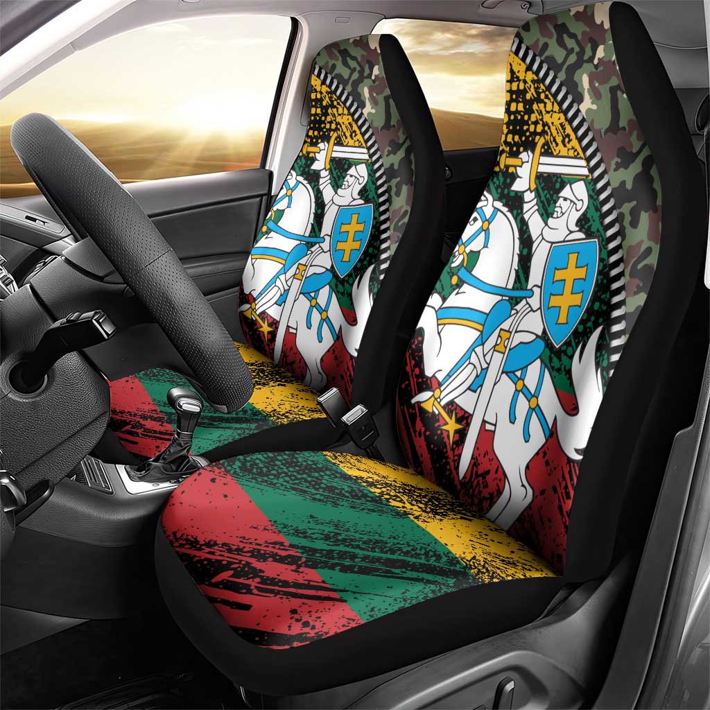 Lithuania's National Emblem Car Seat Cover with Military Motifs - Army-Inspired Design