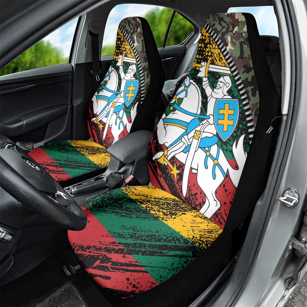 Lithuania's National Emblem Car Seat Cover with Military Motifs - Army-Inspired Design