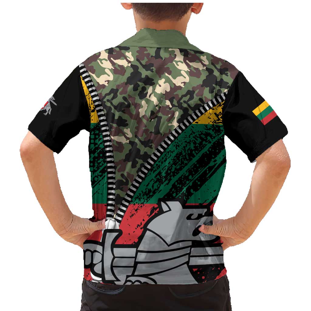 Lithuania's National Emblem Family Matching Mermaid Dress and Hawaiian Shirt with Military Motifs - Army-Inspired Design