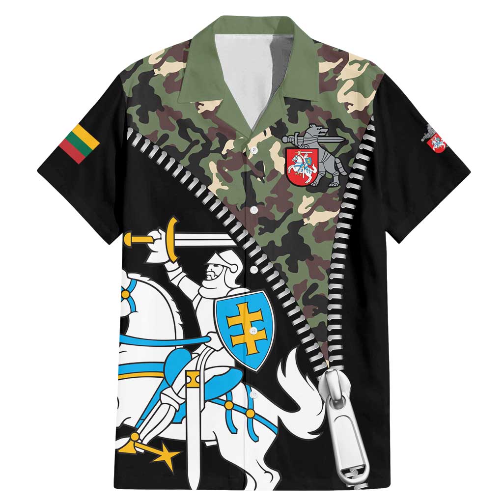 Lithuania's National Emblem Family Matching Mermaid Dress and Hawaiian Shirt with Military Motifs - Army-Inspired Design