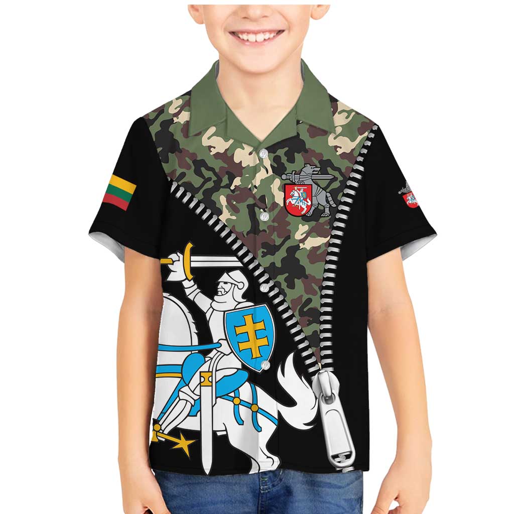 Lithuania's National Emblem Family Matching Mermaid Dress and Hawaiian Shirt with Military Motifs - Army-Inspired Design