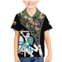 Lithuania's National Emblem Family Matching Mermaid Dress and Hawaiian Shirt with Military Motifs - Army-Inspired Design