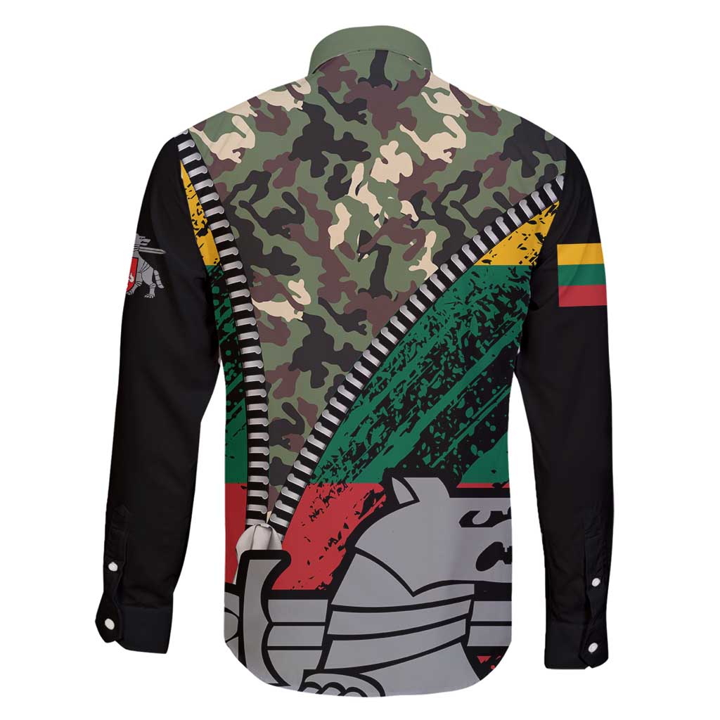 Lithuania's National Emblem Family Matching Puletasi and Hawaiian Shirt with Military Motifs - Army-Inspired Design