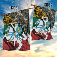 Lithuania's National Emblem Garden Flag with Military Motifs - Army-Inspired Design