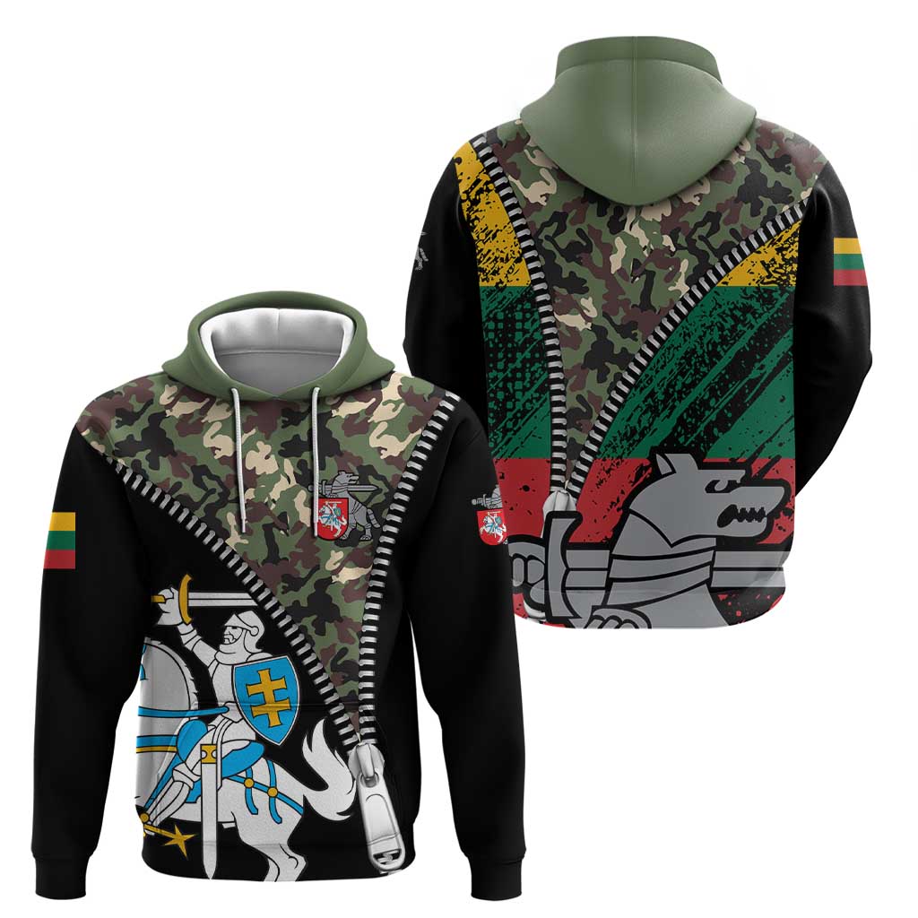 Lithuania's National Emblem Hoodie with Military Motifs - Army-Inspired Design