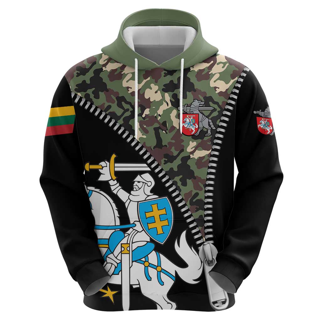 Lithuania's National Emblem Hoodie with Military Motifs - Army-Inspired Design