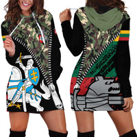 Lithuania's National Emblem Hoodie Dress with Military Motifs - Army-Inspired Design
