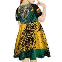 Lithuania's National Emblem Kid Short Sleeve Dress with Military Motifs - Army-Inspired Design