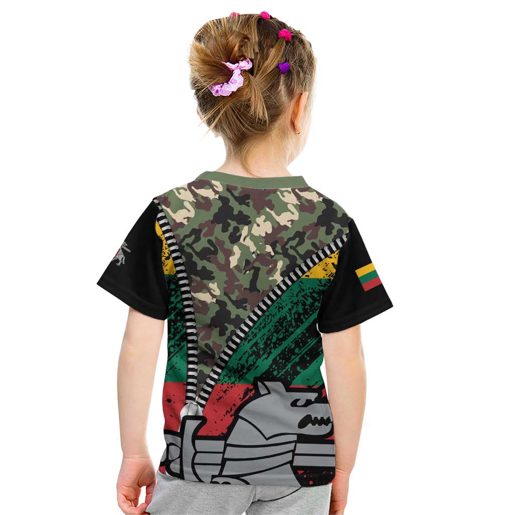 Lithuania's National Emblem Kid T Shirt with Military Motifs - Army-Inspired Design