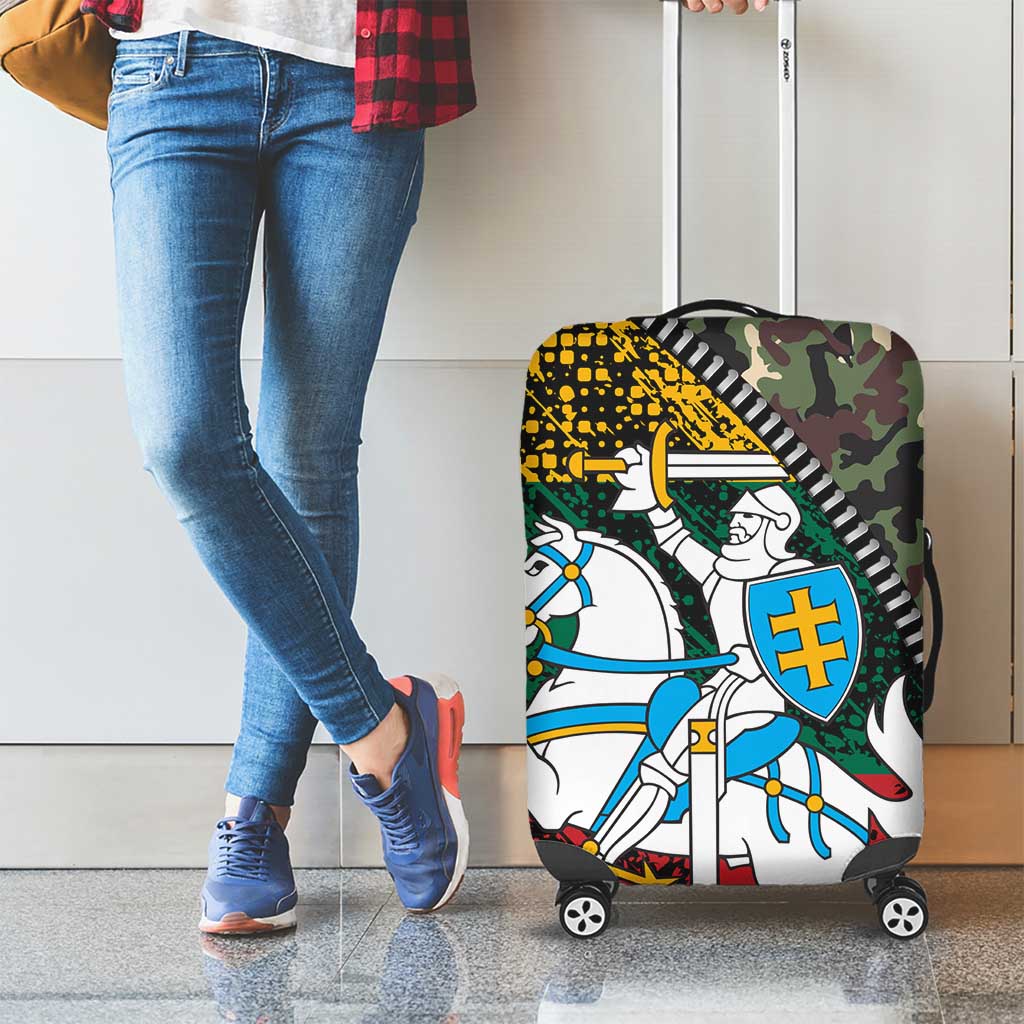 Lithuania's National Emblem Luggage Cover with Military Motifs - Army-Inspired Design