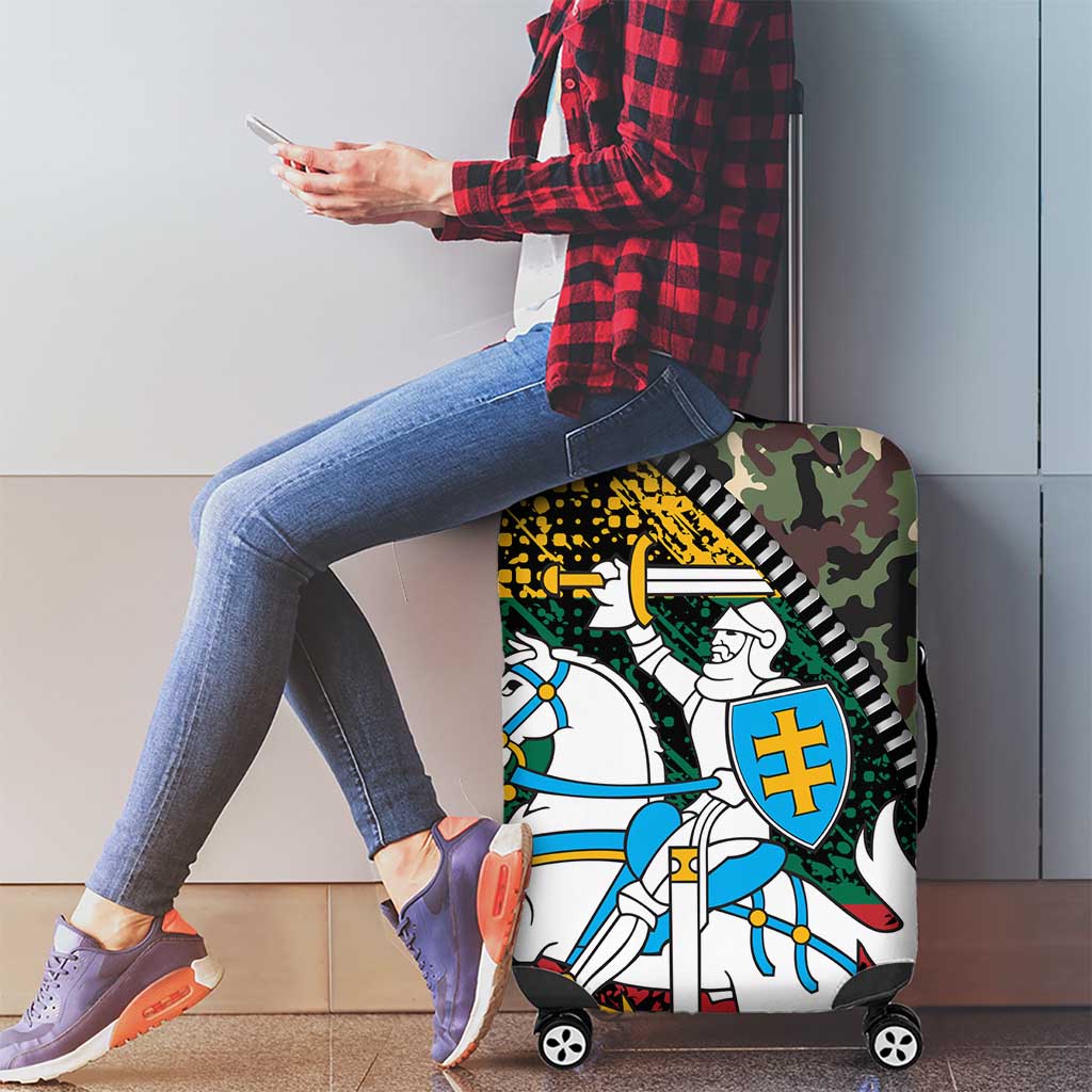 Lithuania's National Emblem Luggage Cover with Military Motifs - Army-Inspired Design