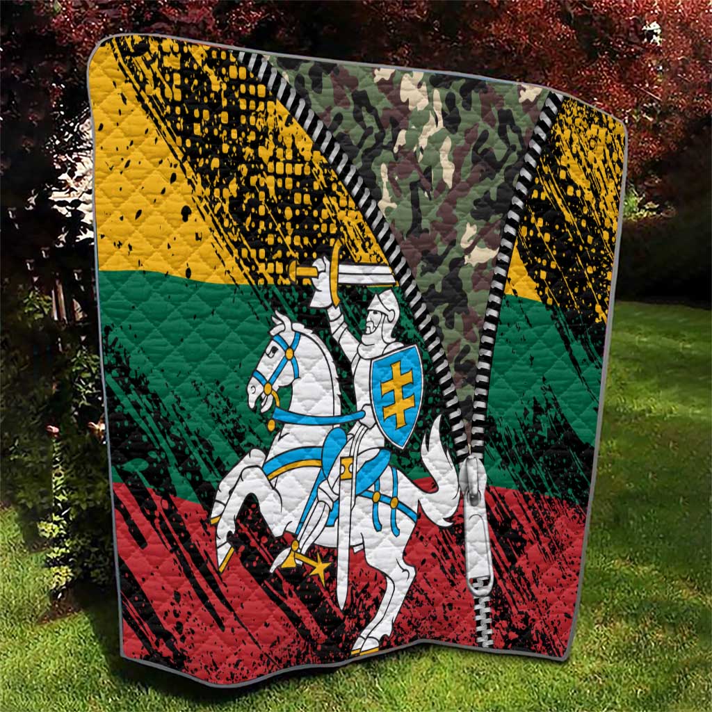 Lithuania's National Emblem Quilt with Military Motifs - Army-Inspired Design