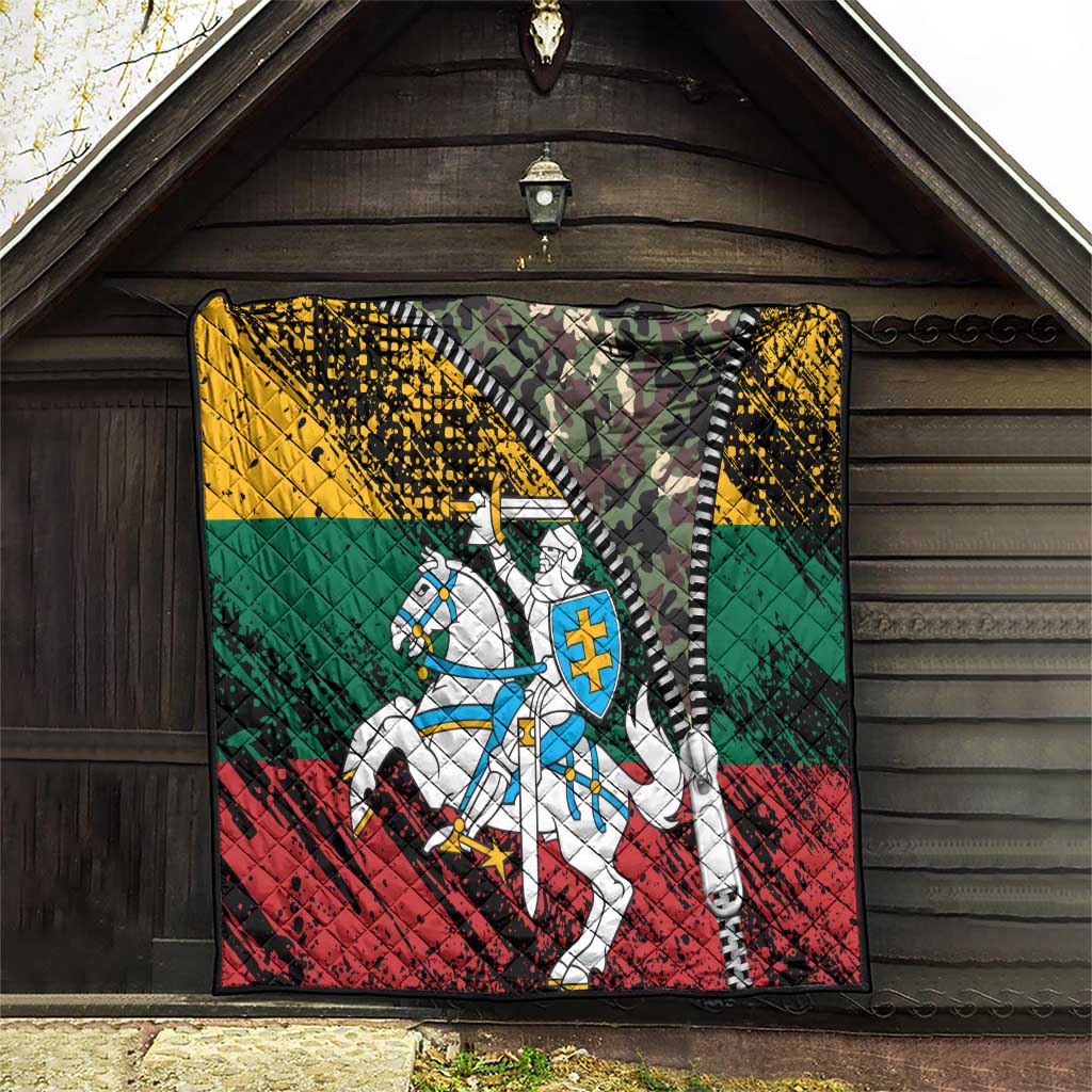Lithuania's National Emblem Quilt with Military Motifs - Army-Inspired Design