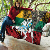 Lithuania's National Emblem Quilt with Military Motifs - Army-Inspired Design