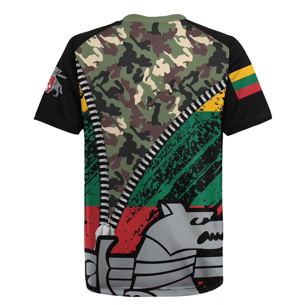 Lithuania's National Emblem Rugby Jersey with Military Motifs - Army-Inspired Design
