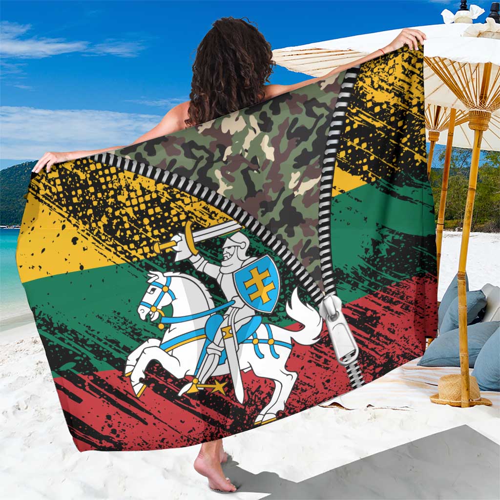 Lithuania's National Emblem Sarong with Military Motifs - Army-Inspired Design