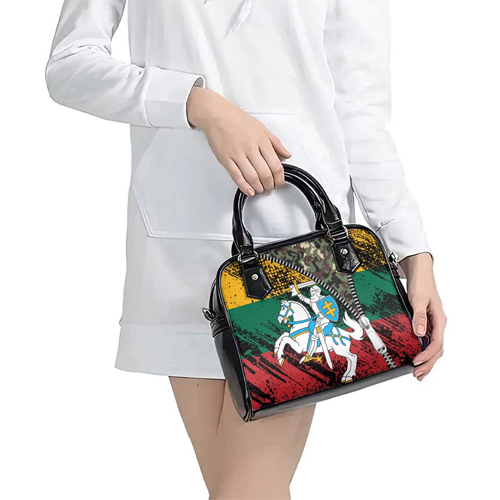 Lithuania's National Emblem Shoulder Handbag with Military Motifs - Army-Inspired Design