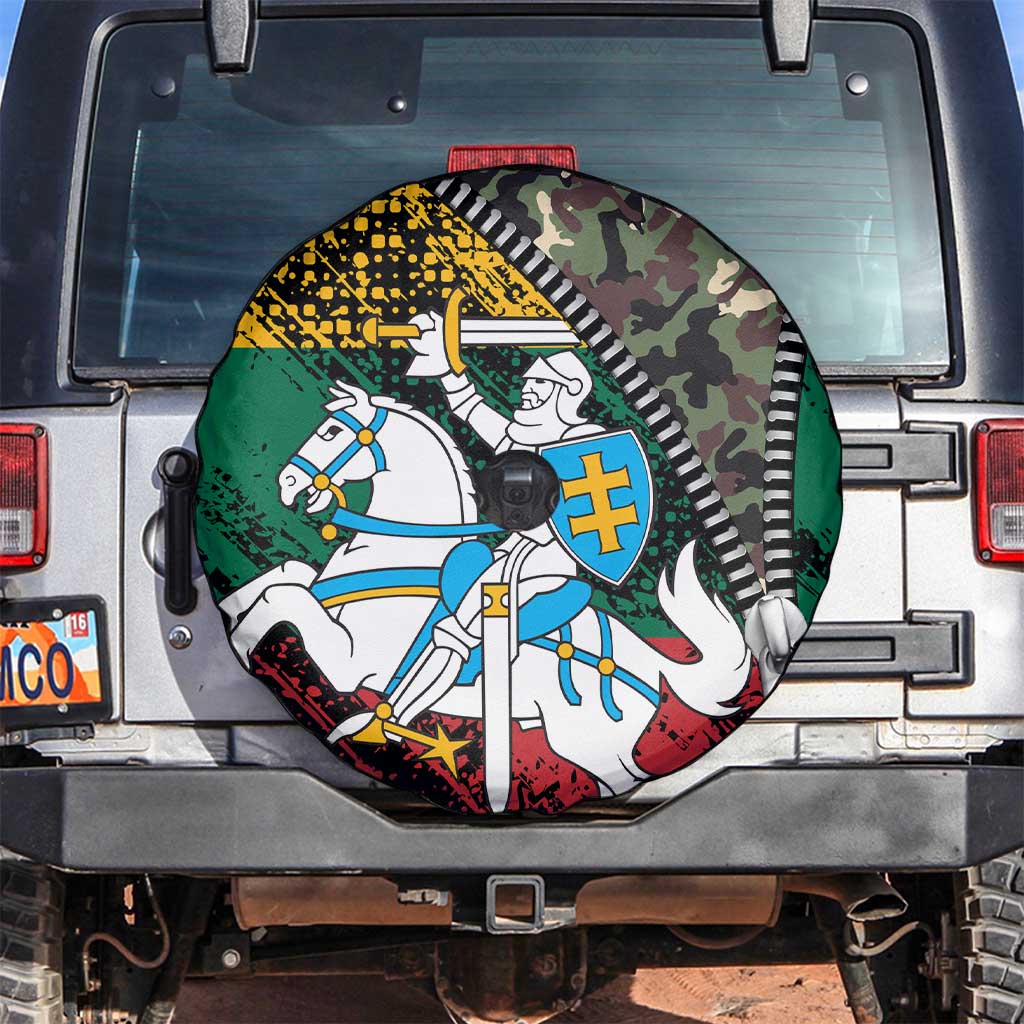 Lithuania's National Emblem Spare Tire Cover with Military Motifs - Army-Inspired Design