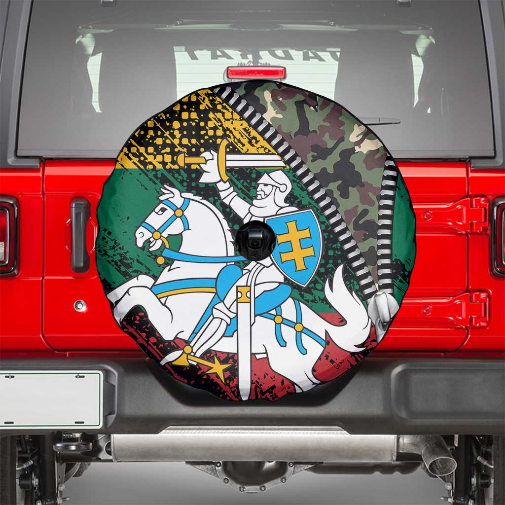 Lithuania's National Emblem Spare Tire Cover with Military Motifs - Army-Inspired Design
