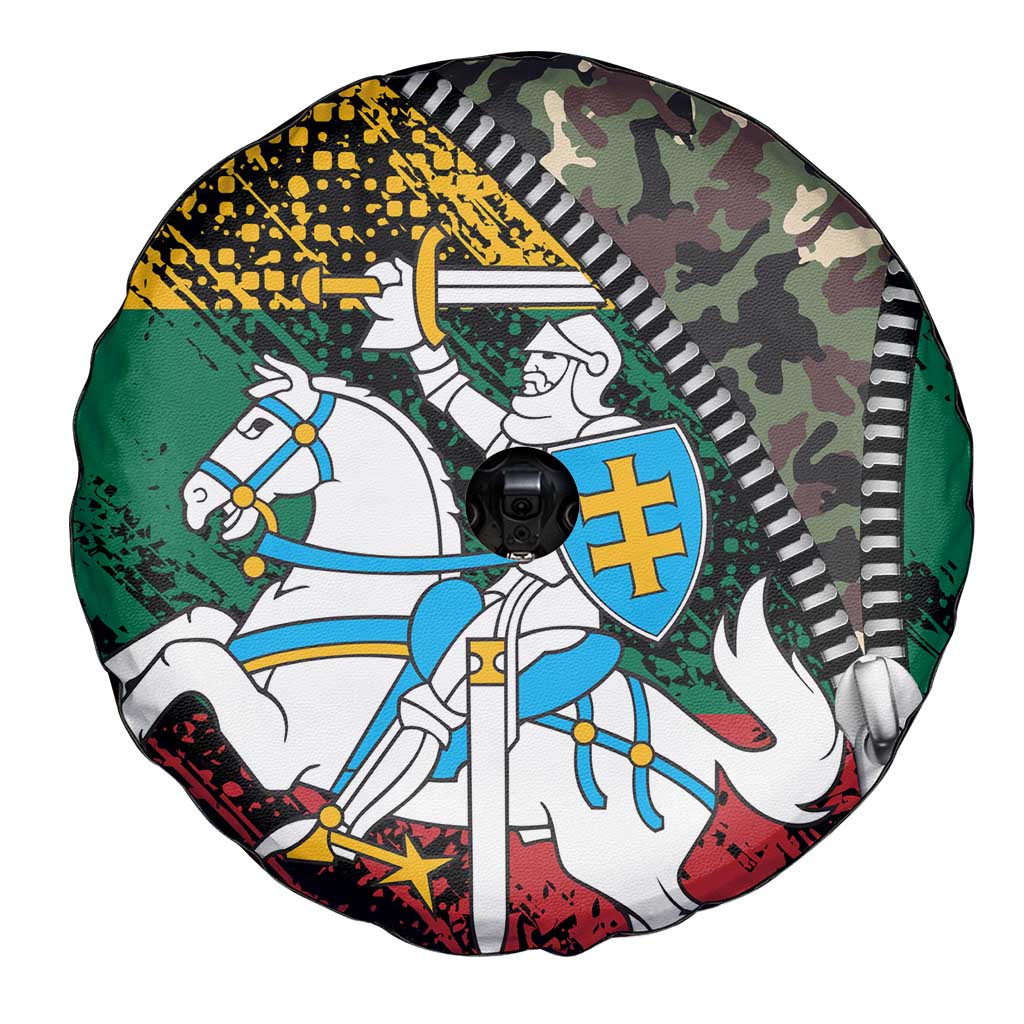Lithuania's National Emblem Spare Tire Cover with Military Motifs - Army-Inspired Design