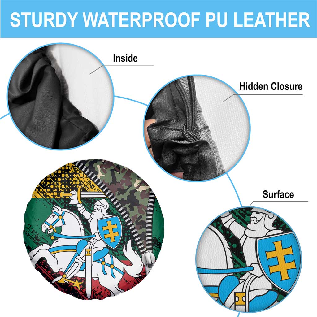 Lithuania's National Emblem Spare Tire Cover with Military Motifs - Army-Inspired Design