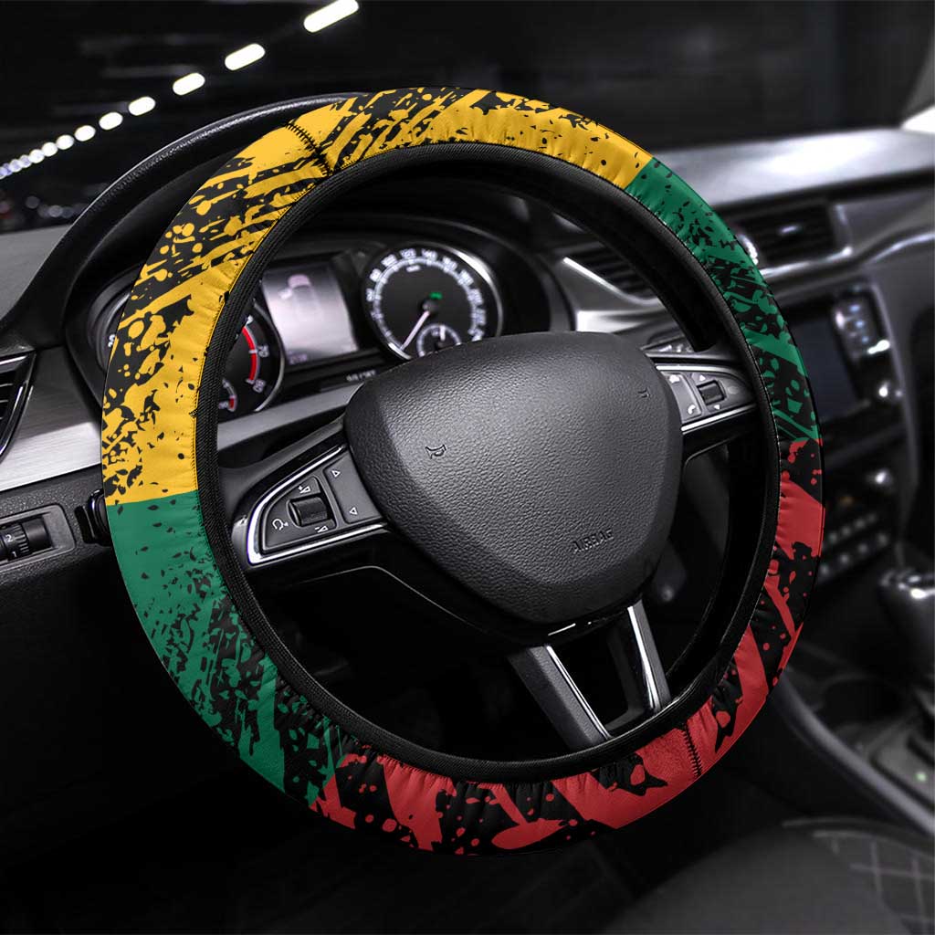 Lithuania's National Emblem Steering Wheel Cover with Military Motifs - Army-Inspired Design
