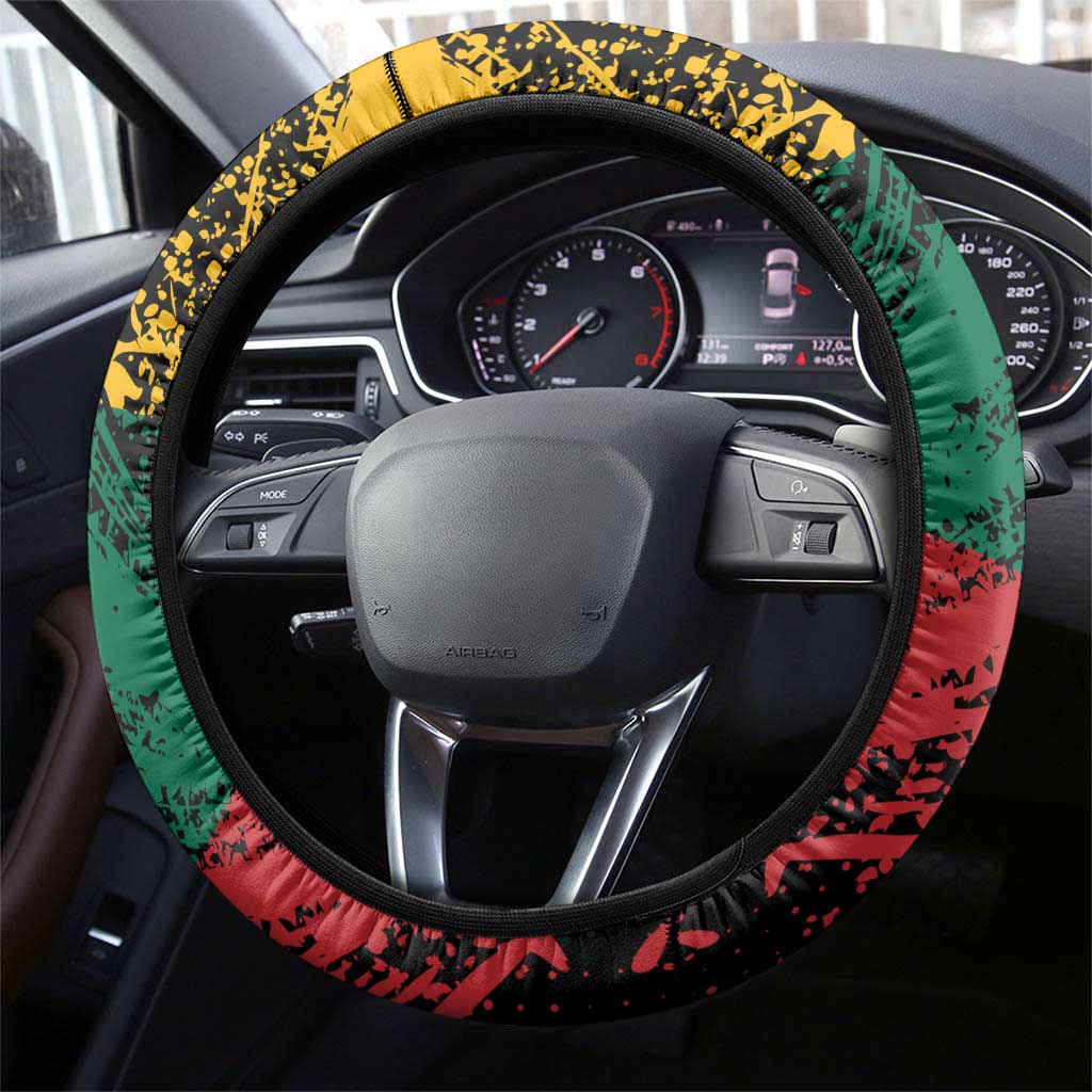 Lithuania's National Emblem Steering Wheel Cover with Military Motifs - Army-Inspired Design