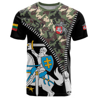 Lithuania's National Emblem T Shirt with Military Motifs - Army-Inspired Design