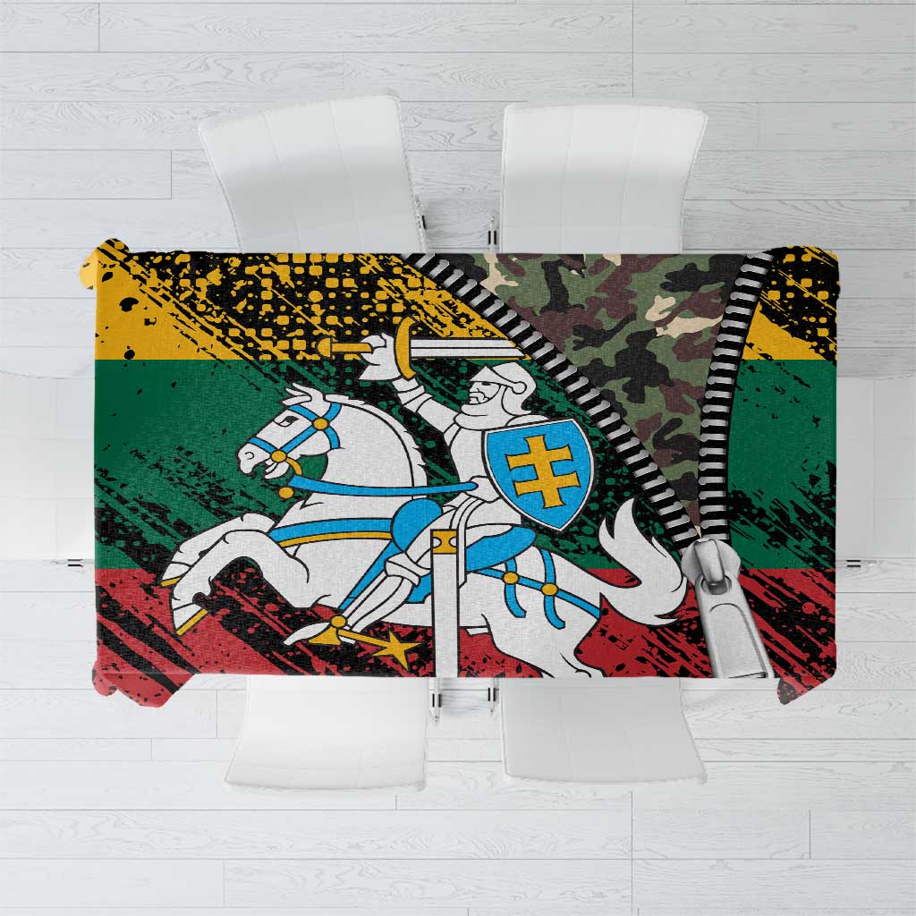 Lithuania's National Emblem Tablecloth with Military Motifs - Army-Inspired Design