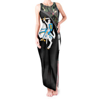 Lithuania's National Emblem Tank Maxi Dress with Military Motifs - Army-Inspired Design