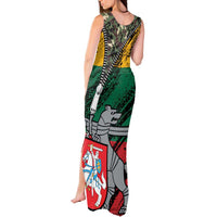 Lithuania's National Emblem Tank Maxi Dress with Military Motifs - Army-Inspired Design