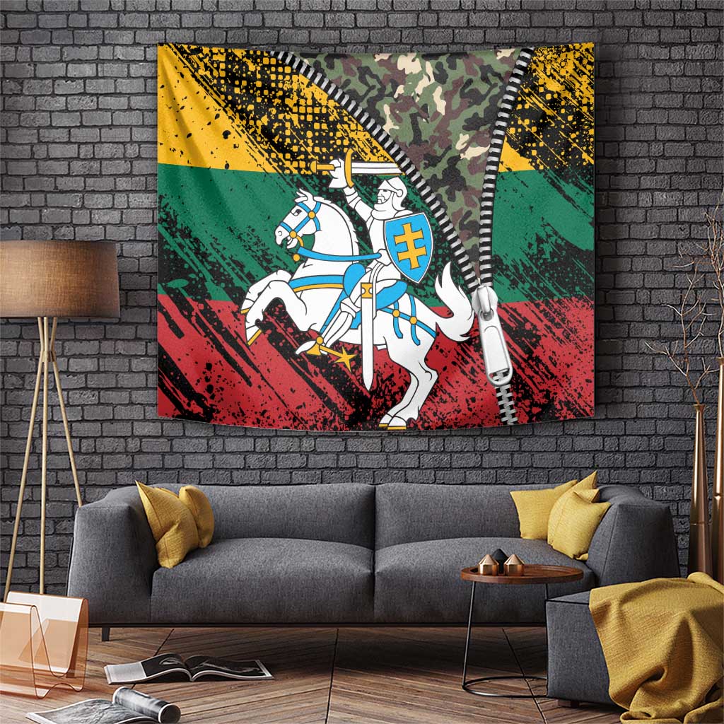 Lithuania's National Emblem Tapestry with Military Motifs - Army-Inspired Design