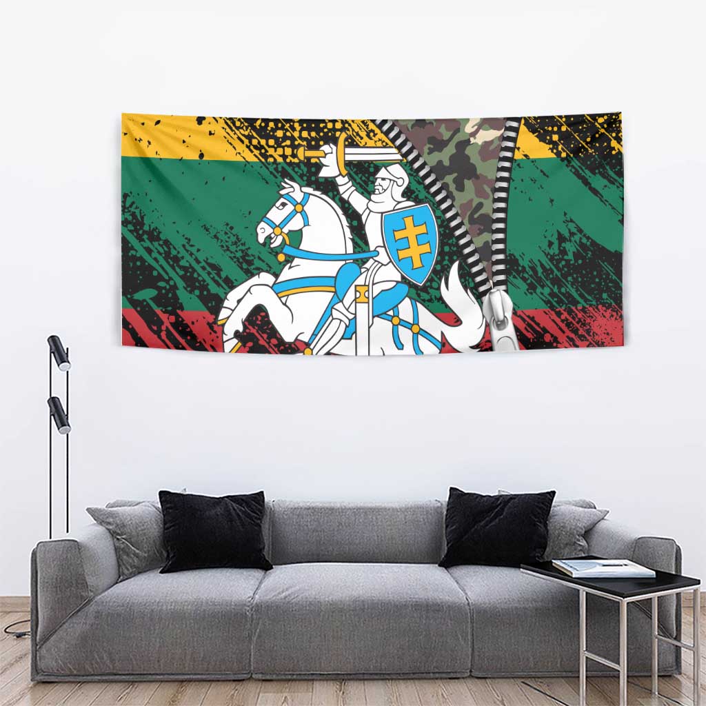 Lithuania's National Emblem Tapestry with Military Motifs - Army-Inspired Design