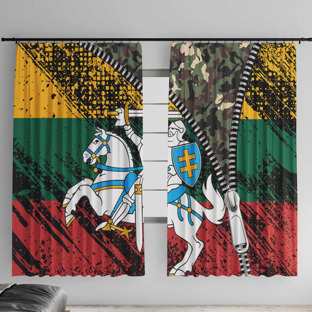 Lithuania's National Emblem Window Curtain with Military Motifs - Army-Inspired Design