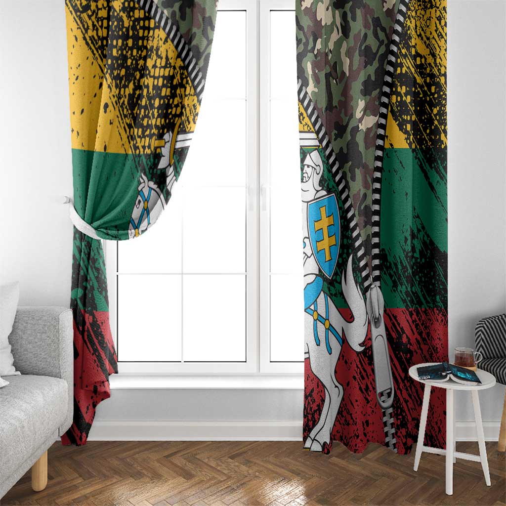 Lithuania's National Emblem Window Curtain with Military Motifs - Army-Inspired Design