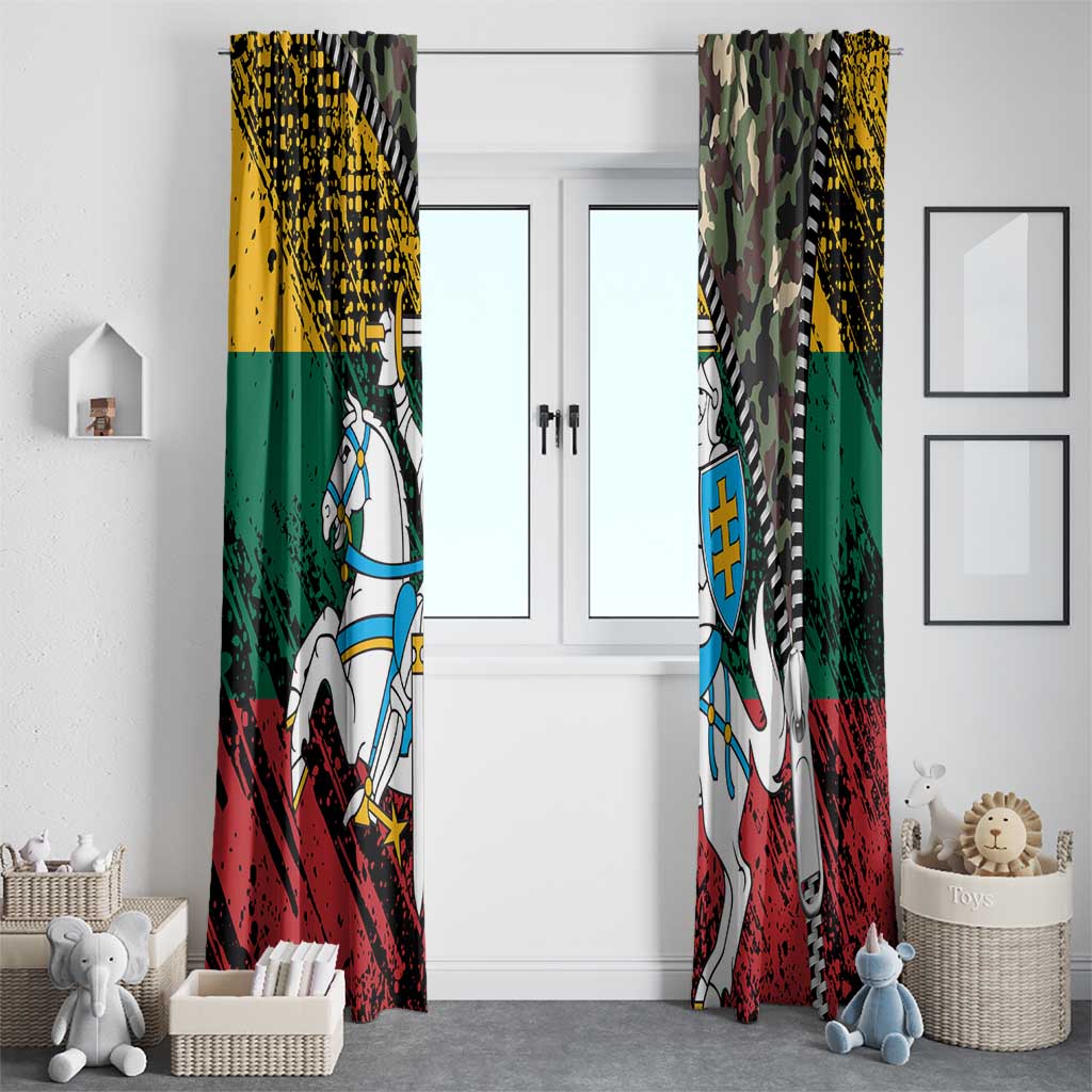 Lithuania's National Emblem Window Curtain with Military Motifs - Army-Inspired Design