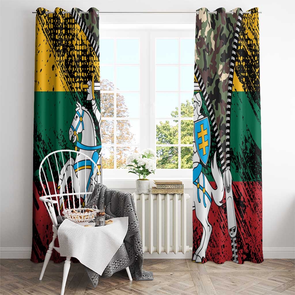 Lithuania's National Emblem Window Curtain with Military Motifs - Army-Inspired Design