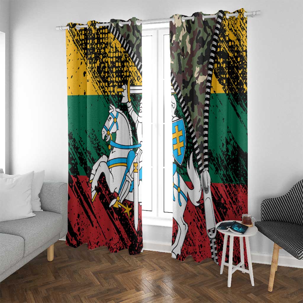 Lithuania's National Emblem Window Curtain with Military Motifs - Army-Inspired Design