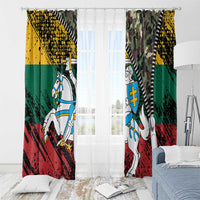 Lithuania's National Emblem Window Curtain with Military Motifs - Army-Inspired Design