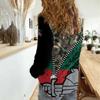 Lithuania's National Emblem Women Casual Shirt with Military Motifs - Army-Inspired Design