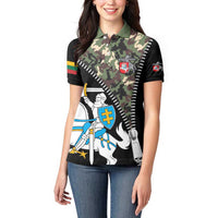 Lithuania's National Emblem Women Polo Shirt with Military Motifs - Army-Inspired Design