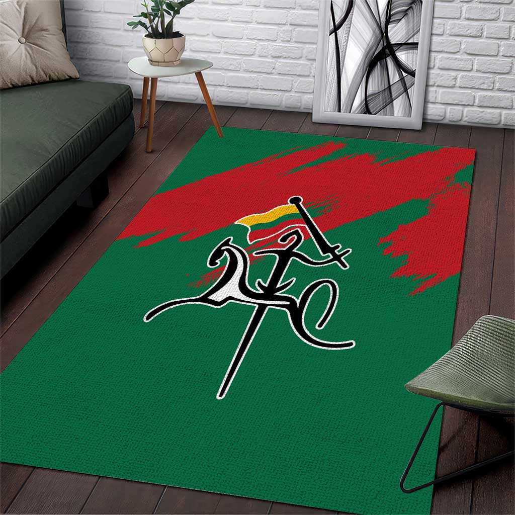 Lithuania Emblem Area Rug National Symbol with Traditional Patterns