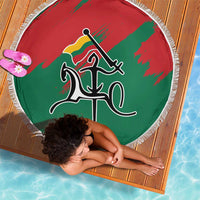 Lithuania Emblem Beach Blanket National Symbol with Traditional Patterns