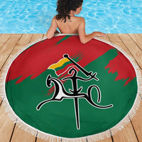 Lithuania Emblem Beach Blanket National Symbol with Traditional Patterns